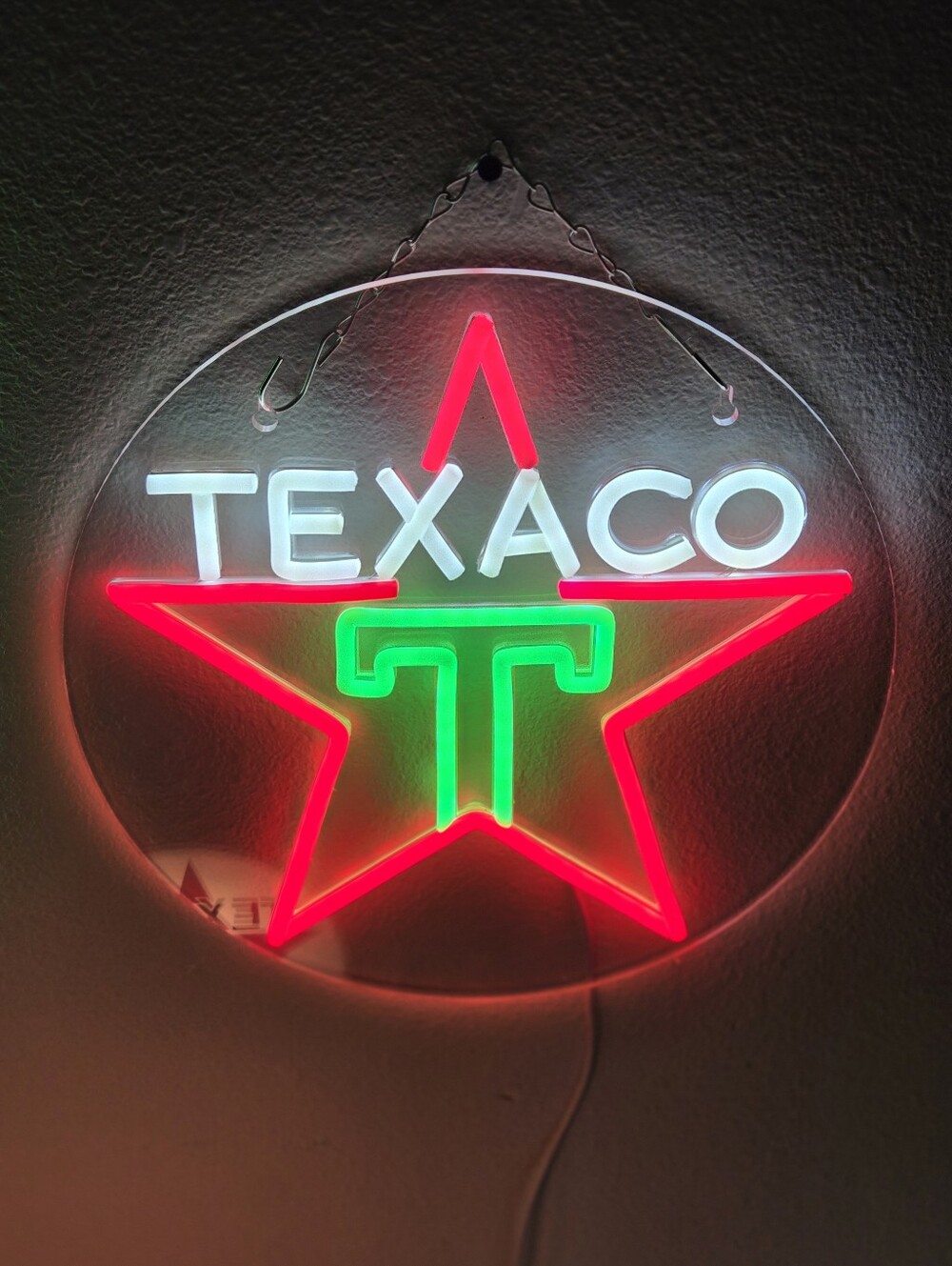 Very Cool TEXACO LED Light-Up Sign USB Powered White Green Red NICE L@@K!